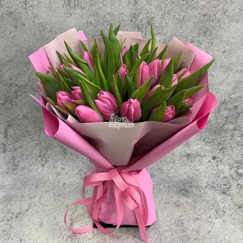 

Букет «Flora Express», 25 розовых тюльпанов