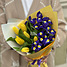 Букет Букет из синих ирисов и желтых тюльпанов